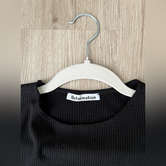 Reformation Neil Knit Black Mini Dress - Picture 2 of 6